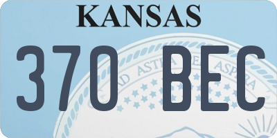 KS license plate 370BEC