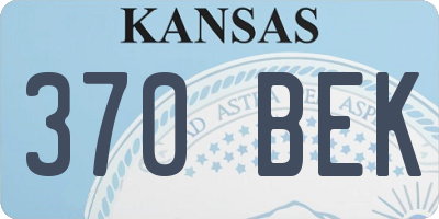 KS license plate 370BEK