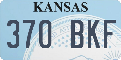 KS license plate 370BKF