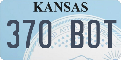 KS license plate 370BOT