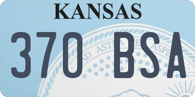KS license plate 370BSA