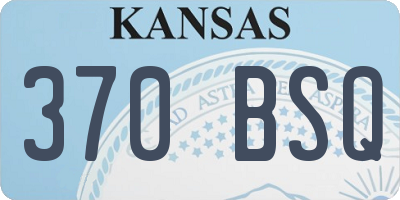 KS license plate 370BSQ