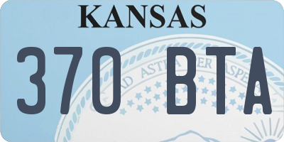 KS license plate 370BTA