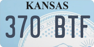 KS license plate 370BTF