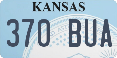 KS license plate 370BUA
