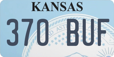 KS license plate 370BUF
