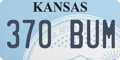 KS license plate 370BUM