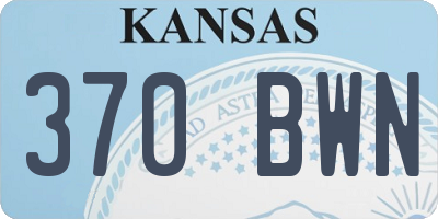 KS license plate 370BWN
