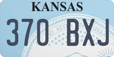 KS license plate 370BXJ
