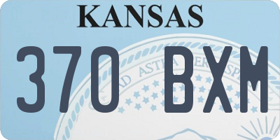 KS license plate 370BXM