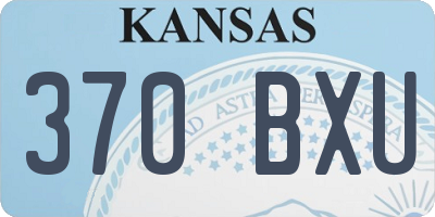 KS license plate 370BXU