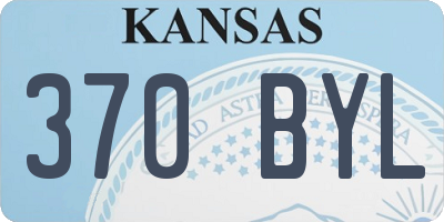 KS license plate 370BYL