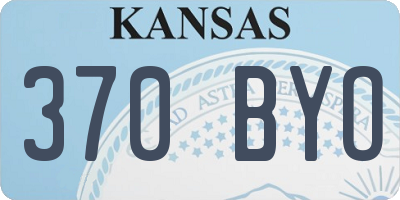 KS license plate 370BYO