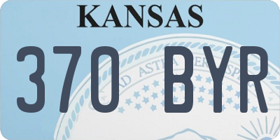 KS license plate 370BYR