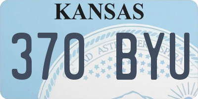 KS license plate 370BYU
