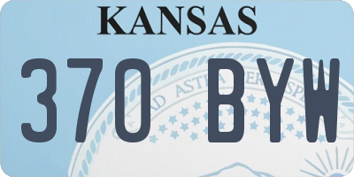KS license plate 370BYW
