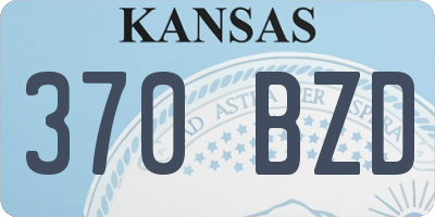 KS license plate 370BZD