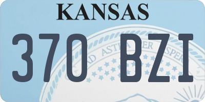 KS license plate 370BZI