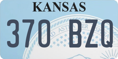 KS license plate 370BZQ