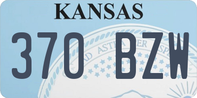 KS license plate 370BZW