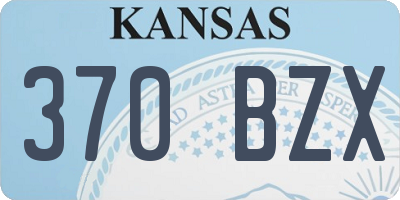 KS license plate 370BZX