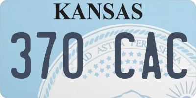 KS license plate 370CAC