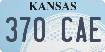KS license plate 370CAE