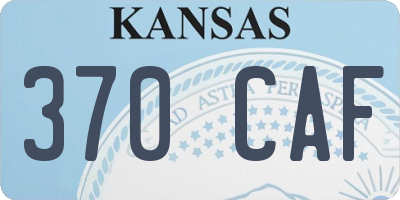 KS license plate 370CAF