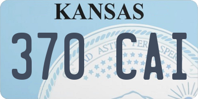 KS license plate 370CAI
