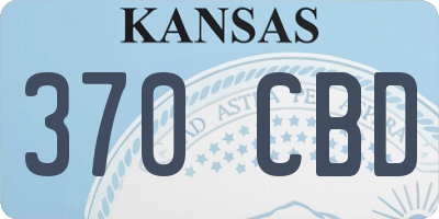 KS license plate 370CBD