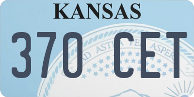 KS license plate 370CET