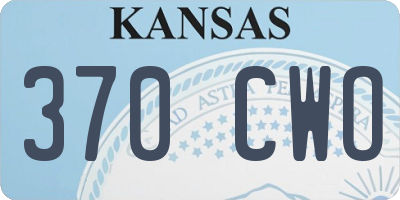 KS license plate 370CWO