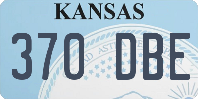 KS license plate 370DBE