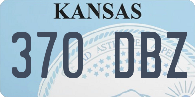 KS license plate 370DBZ