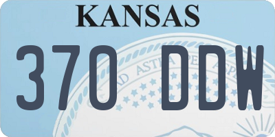 KS license plate 370DDW