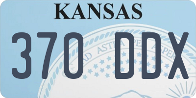 KS license plate 370DDX