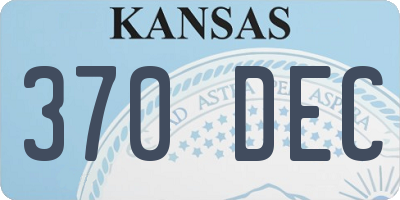 KS license plate 370DEC