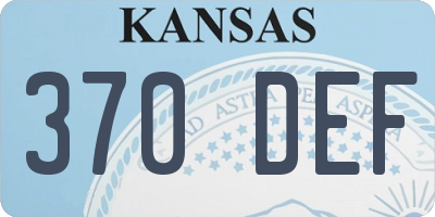 KS license plate 370DEF