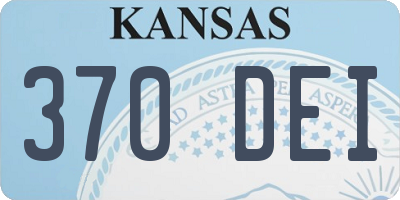 KS license plate 370DEI