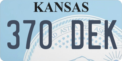 KS license plate 370DEK