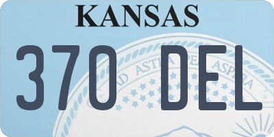 KS license plate 370DEL