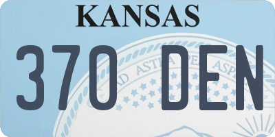 KS license plate 370DEN