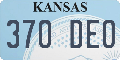 KS license plate 370DEO
