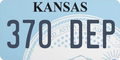 KS license plate 370DEP