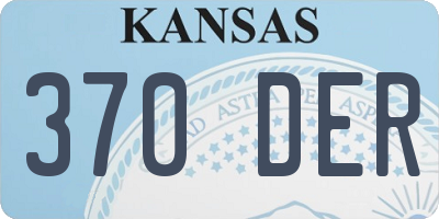 KS license plate 370DER