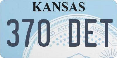 KS license plate 370DET