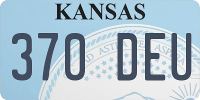 KS license plate 370DEU