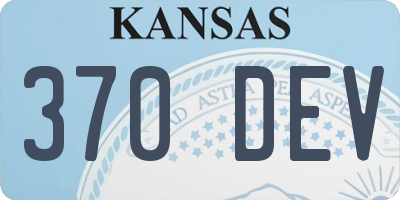 KS license plate 370DEV