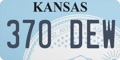 KS license plate 370DEW