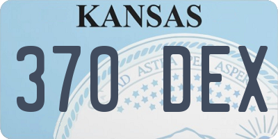 KS license plate 370DEX